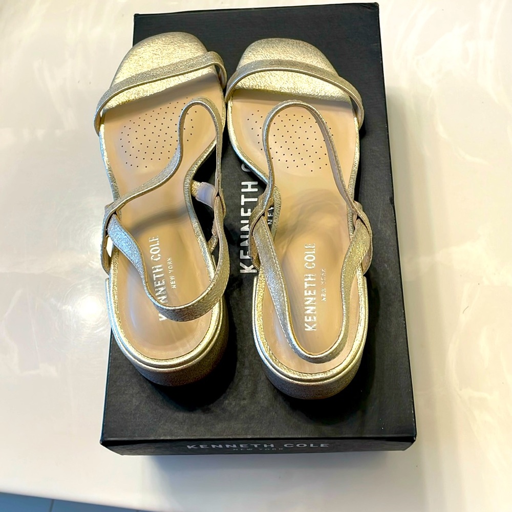 Gold Kenneth Cole sandals